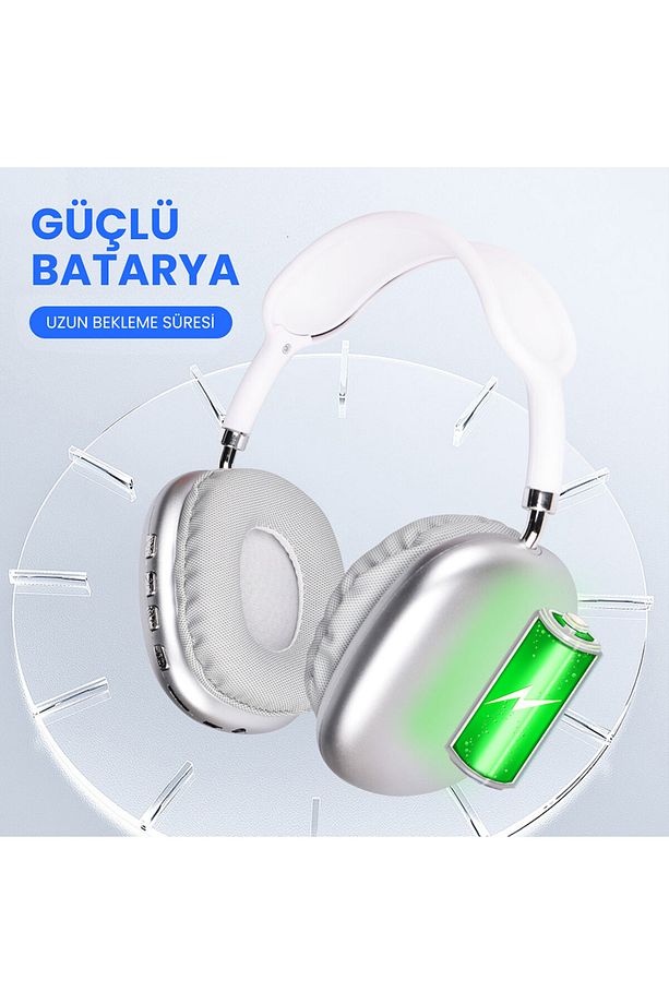 Air Max Kablosuz 5.0 Mikrofonlu Bluetooth Kulaklık Siyah (P9) - 6