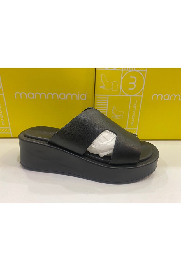 D24YT-2015 Women's Black Leather Slippers