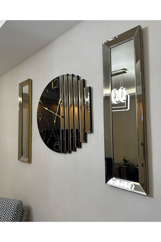 3’lü Bronz Aynalı Ritmik Saat Set - 5