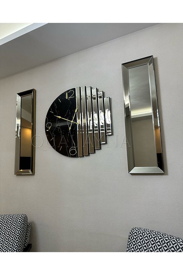 3’lü Bronz Aynalı Ritmik Saat Set - 3