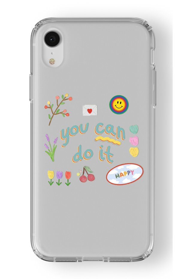حافظة شفافة مطبوعة بتصميم You Can Do It متوافقة مع هاتف Iphone Xr