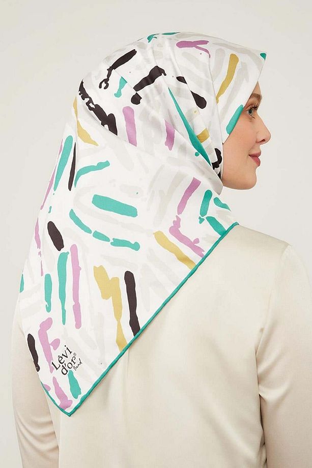 Zümrüt Fırça Desen Twill Eşarp - 1