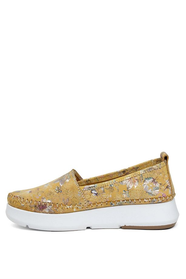 Elit Mn057C Kadın Hakiki Deri Espadril Sarı - 3