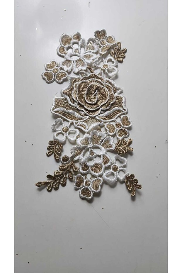 Length 20cm Width 10cm With Embroidery Crafted 3 Sizes Flower Patterned Embroidery Guipure Applique