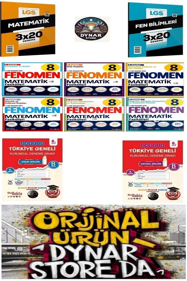 FENOMEN 8.SINIF MATEMATIK FASIKÜL SETI VE MAT- FEN DENEME + NARTEST KURUMSAL DENEME HEDİYE - 1