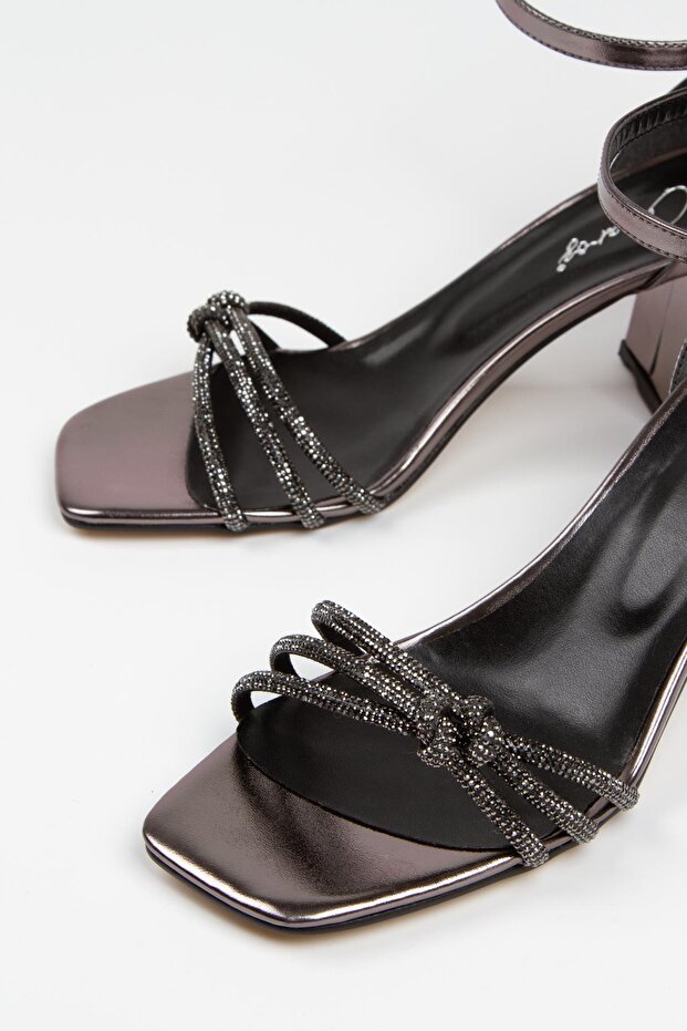 Heeled Large Size Stoned Evening Dress Shoes