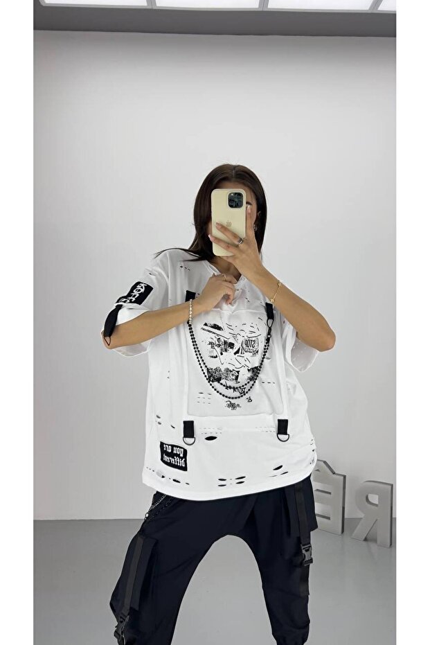 Zincir Baskılı Tshirt - 4