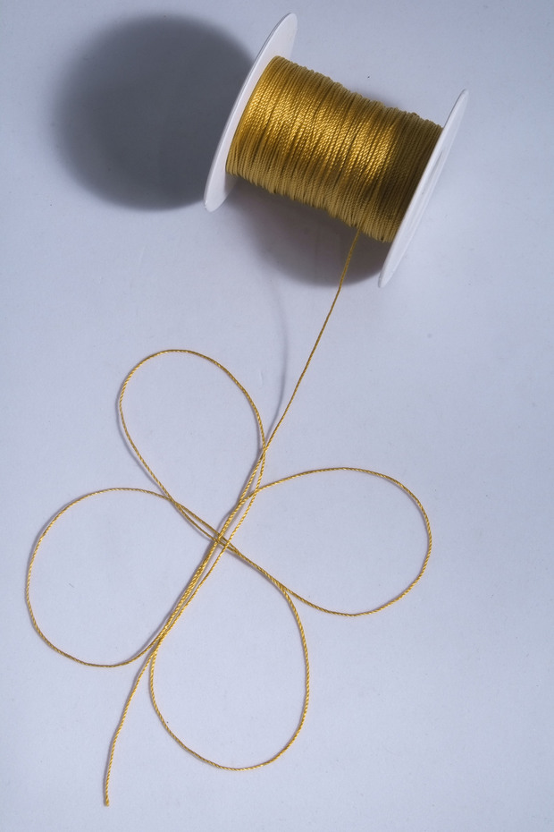 0.5 mm 50 Meter Prayer Bead String Dark Gold Yellow