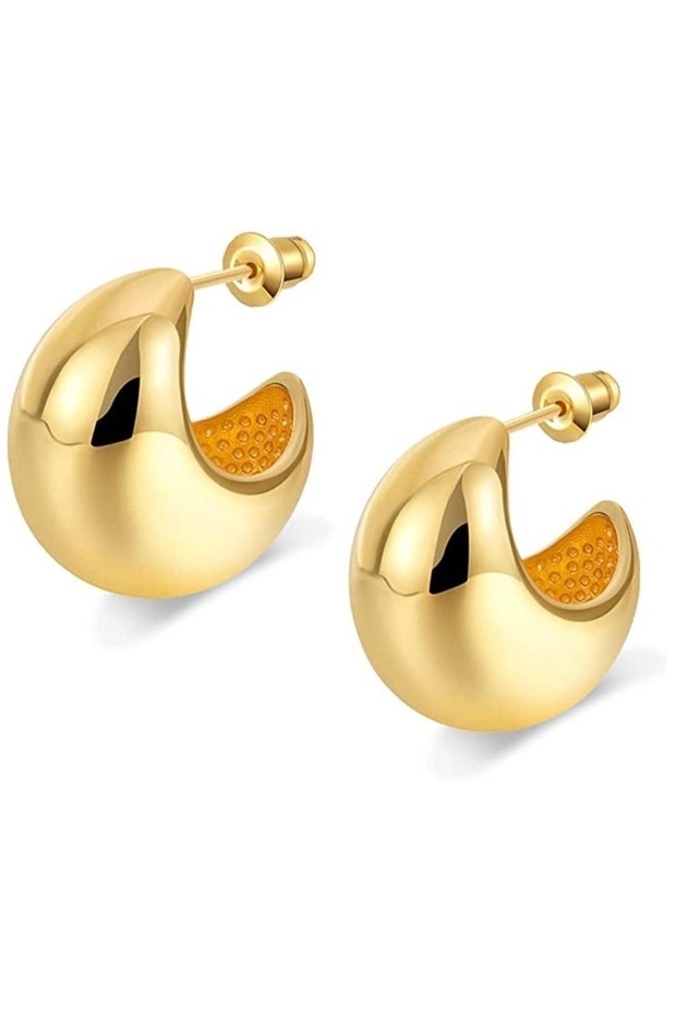 أقراط دائرية نصف بومبي - 3