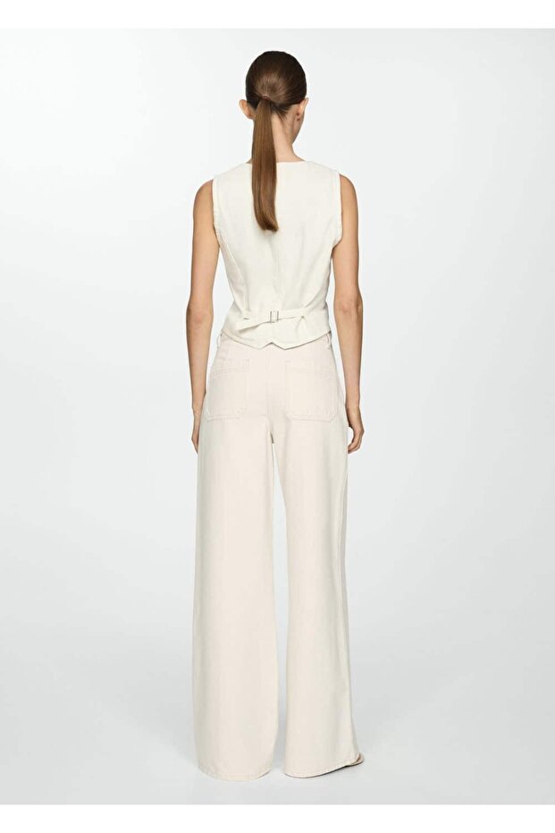 Düğmeli wideleg jean - 4