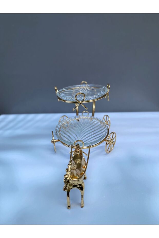 İKİ KATLI ATLI SUNUMLUK GOLD - 4