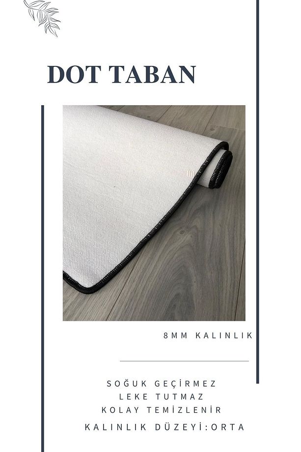 Dijital Baskılı Yıkanabilir Kaymaz Tabanlı Dekoratif Salon Mutfak VE Yolluk Halı - 4