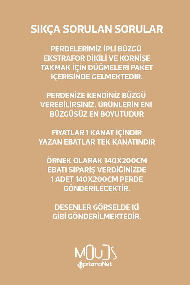 Quiet Desenli Süet Oturma Odası Salon Fon Perde Dijital Baskılı Ekstrafor Büzgü TEK KANAT PRD-1048 - 2
