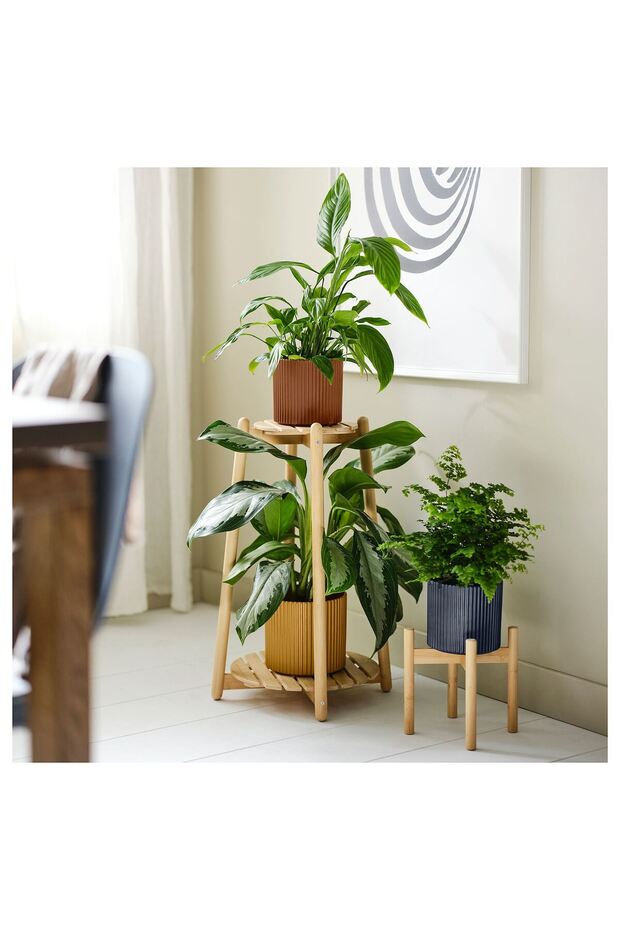 çiçeklik, bambu, 60 cm - 2