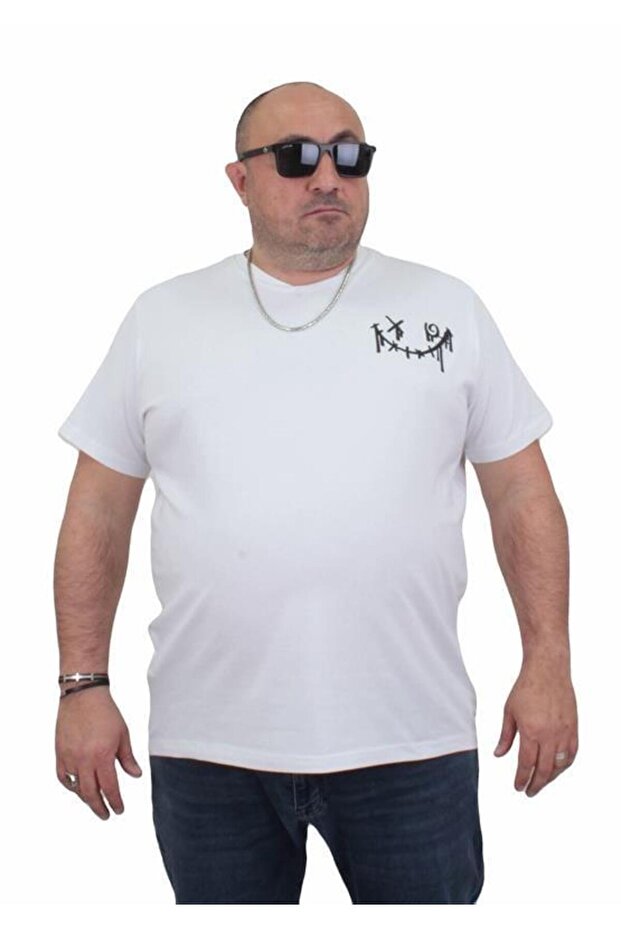 Men's Plus Size Crew Neck T-Shirt Gang 24132 WHITE