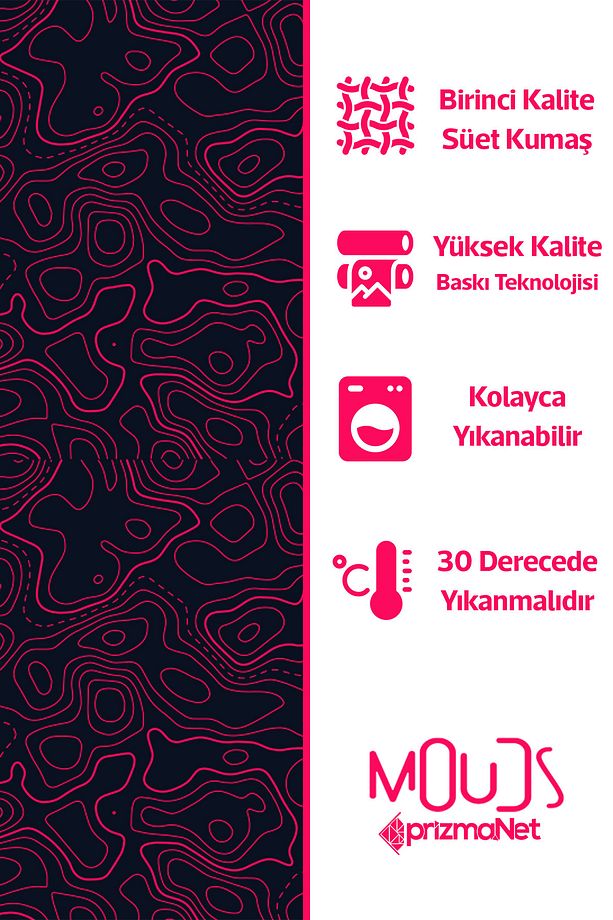Wave Fuchsia Desenli Süet Oturma Odası Salon Fon Perde Ekstrafor Büzgü TEK KANAT PRD-1097 - 5