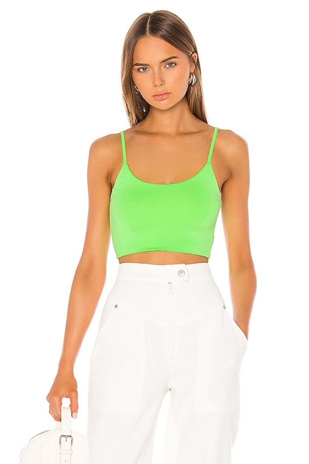 Women's Pistachio Green U-Neck Strap Crop