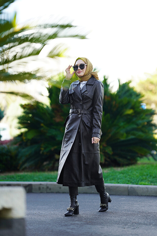 WOMEN'S LEATHER TRENCH COAT