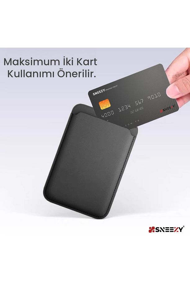 İphone 15-15 Plus-15 Pro-15 Pro max Uyumlu Birinci Sınıf Magsafe Cüzdan Magsafe Deri Kartlık - 3