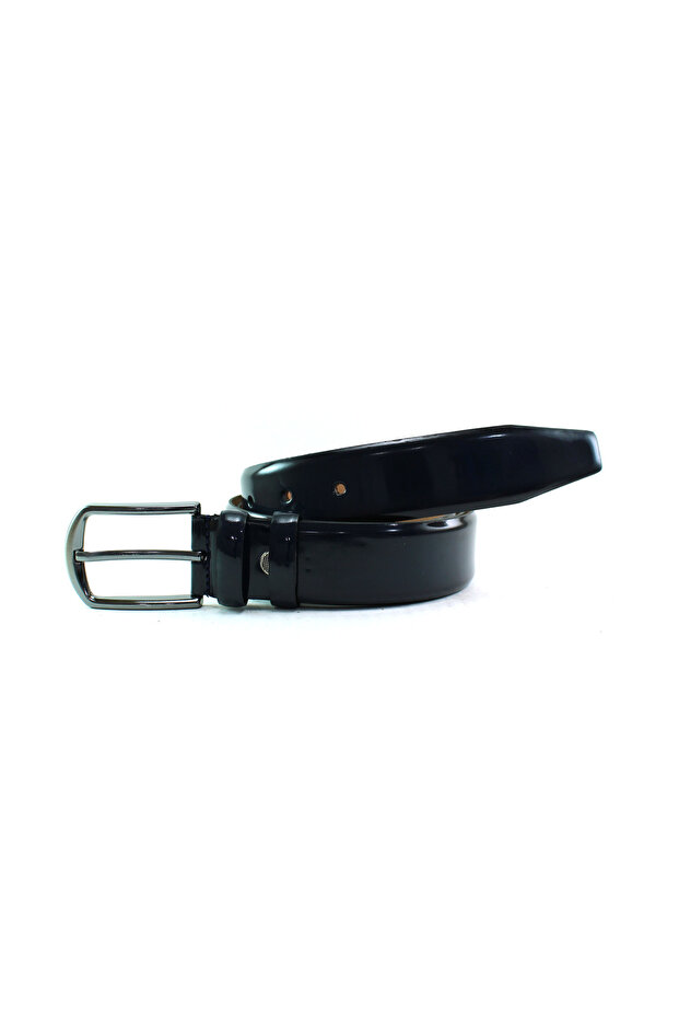 Leather Belt Dark Blue Patent Leather 81058