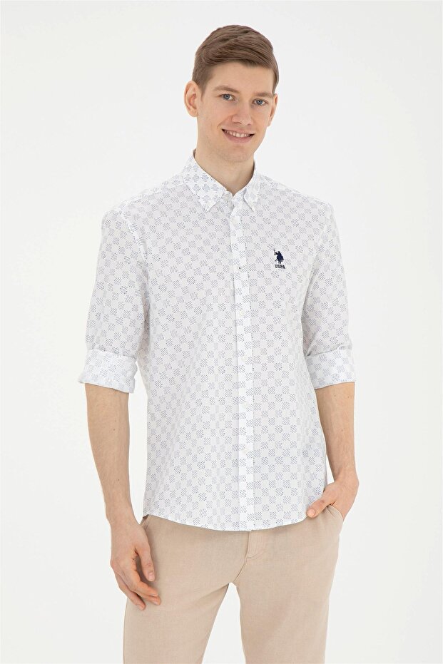 Men's Navy Blue Long Sleeve Shirt ELİFSU BUTİKHOME