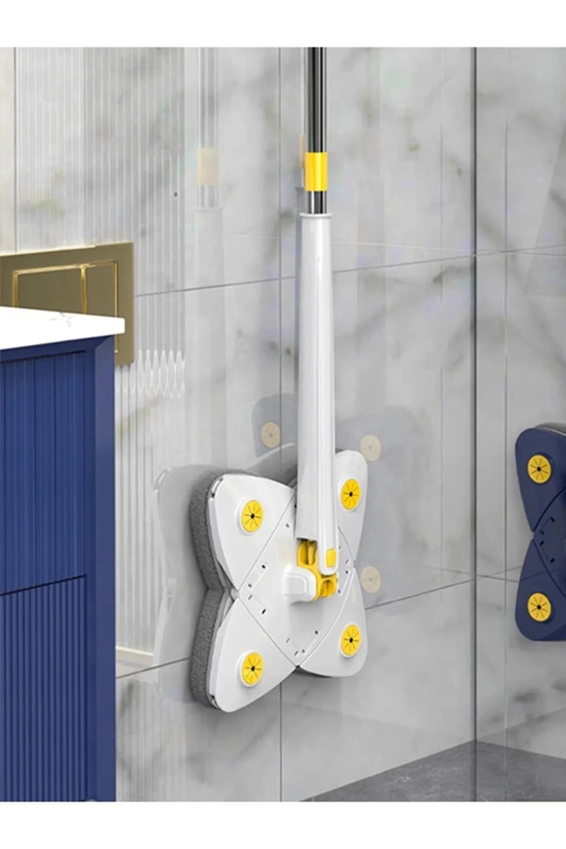 Teleskobik Sap Deterjan Hazneli Dörtgen Mikrofiber Rotary Mop Duvar - 3