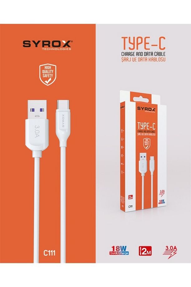 2 Metre Type-C Quick Hızlı Şarj ve Data Kablosu 18 Watt - 3.0 Amper Hızlı Şarj Kablosu PD - 4