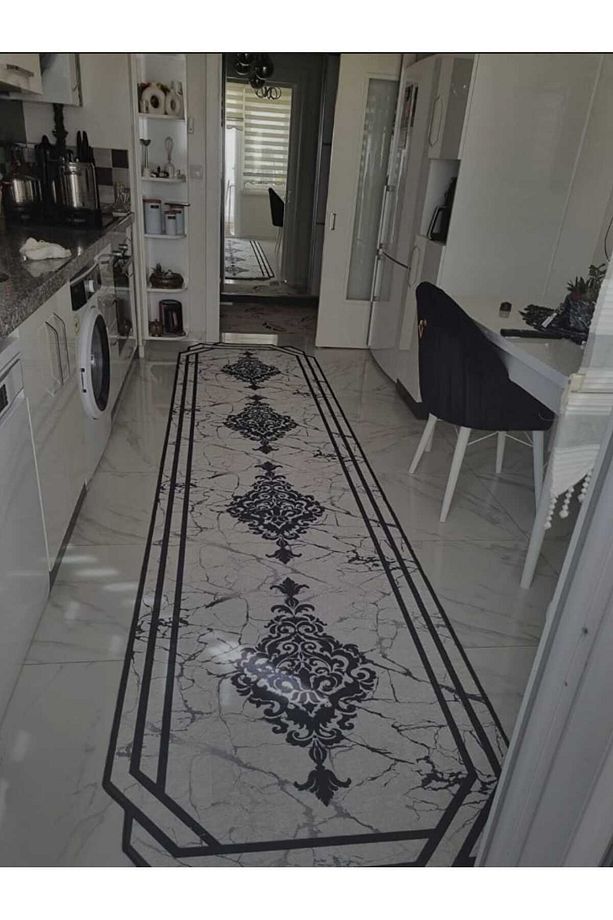 Dijital Baskılı Yıkanabilir Kaymaz Tabanlı Dekoratif Salon Mutfak VE Yolluk Halı - 2