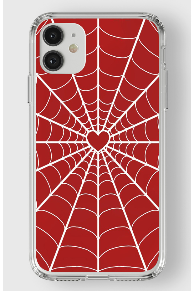 حافظة شفافة مطبوعة بتصميم شبكة العنكبوت المتوافقة مع هاتف آيفون 11 - 1