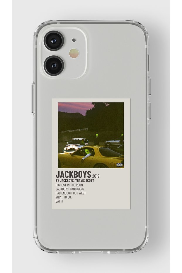 حافظة شفافة مطبوعة بتصميم ملصق بسيط متوافق مع هاتف Iphone 12 Mini من Jackboys