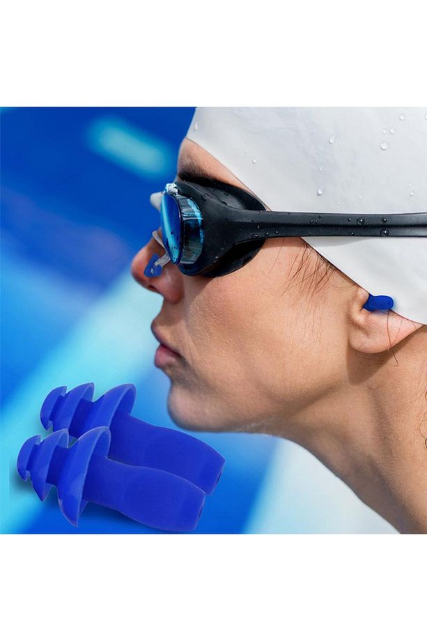 2'li Kulak Tıkacı Ve Burun Klipsi Seti -kulak Burun Tıkacı Silikon-aqua Flow Ear Plug And Nose Clips - 7