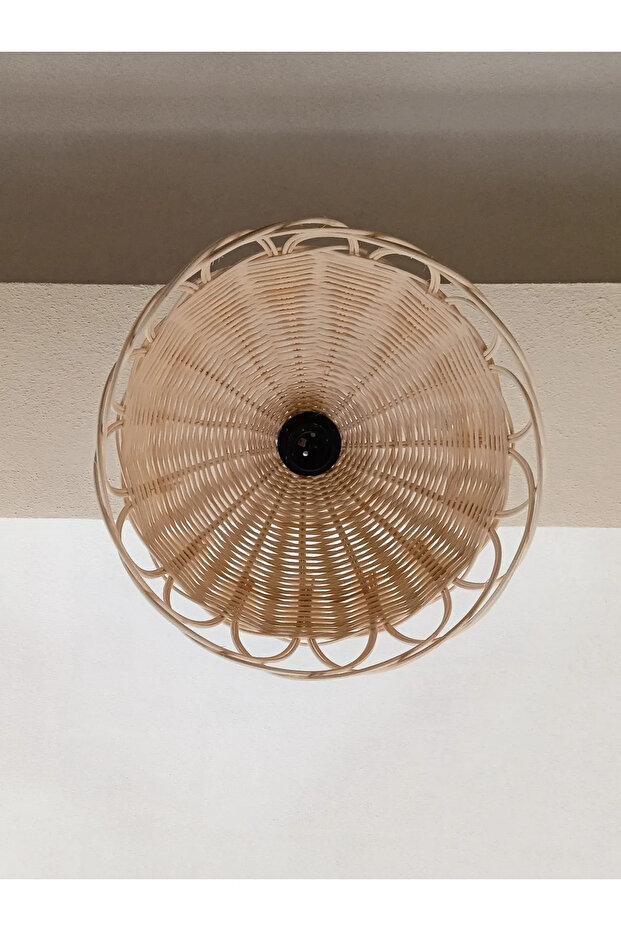 Kulaklı Rattan Bambu Hasır Avize (DUY DAHİL) - 2