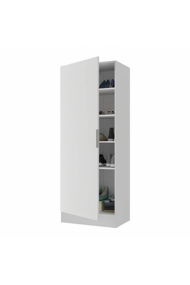 Beyaz Ayakkabılık, Çok Amaçlı Dolap, %100 Mdf Ayakkabı Dolabı, Kapaklı Ayakkabılık, Ayakkabılık - 2