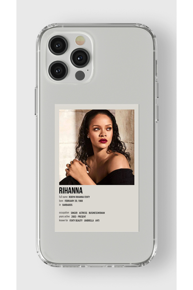 حافظة شفافة مطبوعة بتصميم ملصق ريهانا البسيط المتوافق مع هاتف Iphone 12 Pro Max
