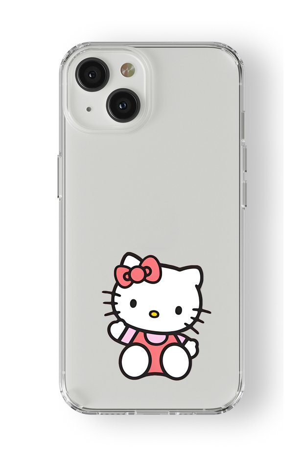 حافظة شفافة مطبوعة بتصميم هالو كيتي متوافقة مع هاتف iPhone 13 Mini
