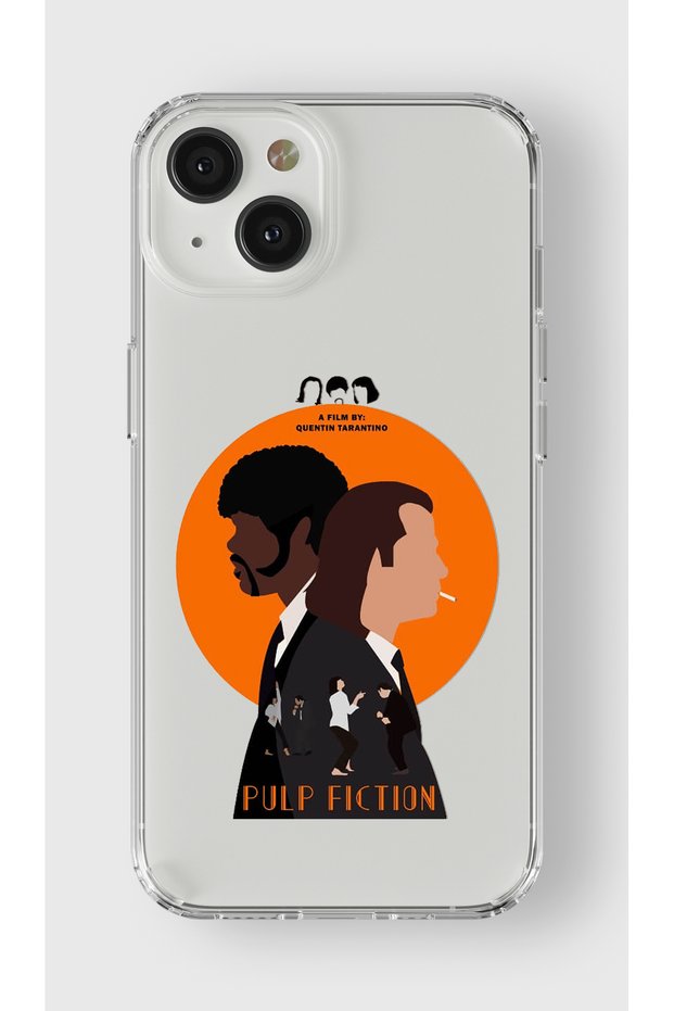 حافظة شفافة مطبوعة بتصميم Pulp Fiction متوافقة مع هاتف Iphone 13 Mini