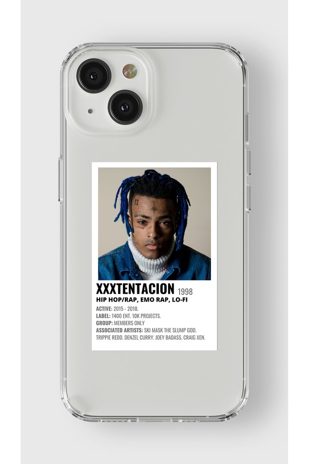 حافظة شفافة مطبوعة بتصميم ملصق Xxxtentacion بسيط متوافق مع هاتف Iphone 14