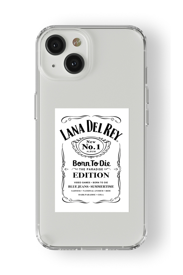 حافظة شفافة مطبوعة بتصميم تذكرة بيضاء متوافقة مع هاتف iPhone 13 Mini من Lana Del Rey