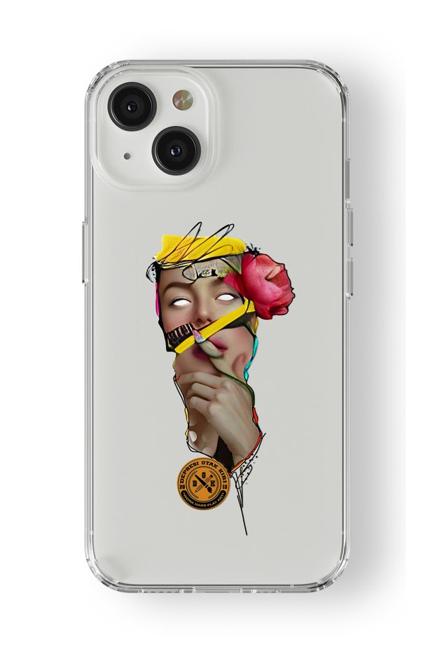 iPhone 13 Compatible Artistic Portrait Design Printed Transparent Case