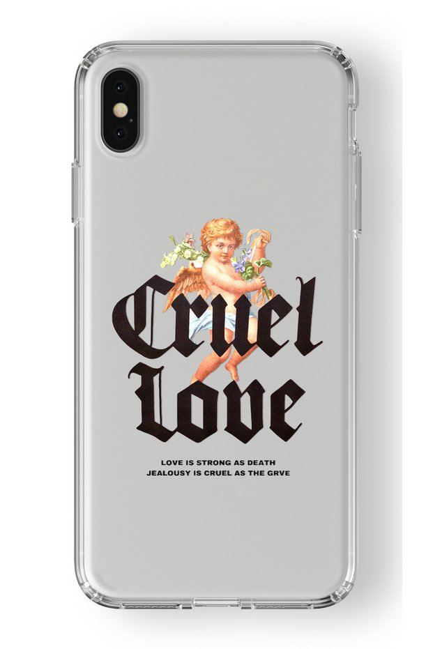 حافظة شفافة مطبوعة بتصميم Cruel Love متوافقة مع هاتف Iphone Xs Max