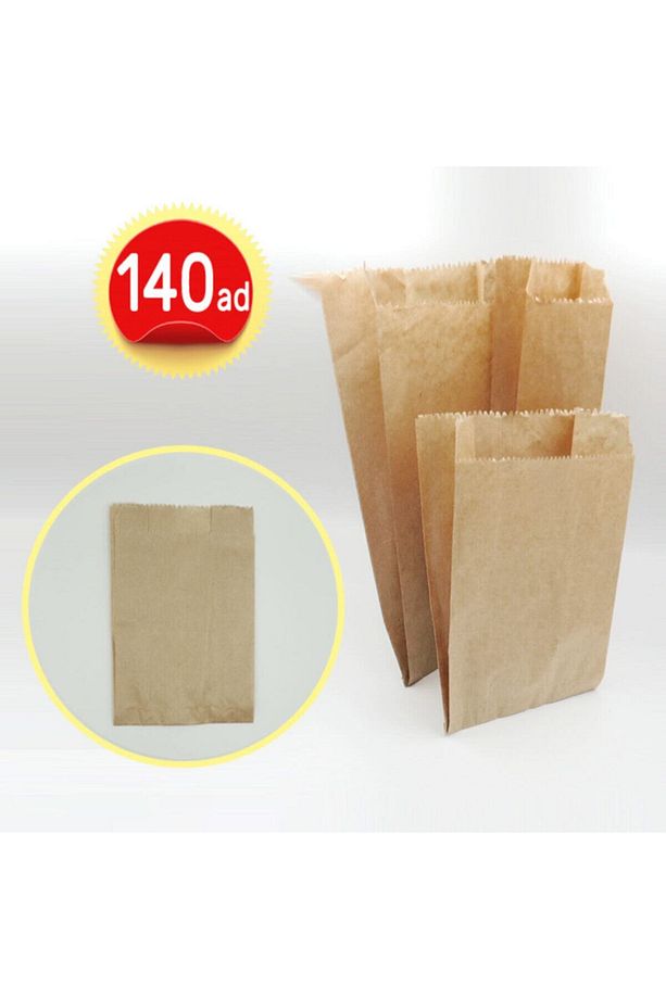 140 Adet Hamburger Şamua Poşet Kraft Gıda Ambalaj Kese Kağıdı - 2