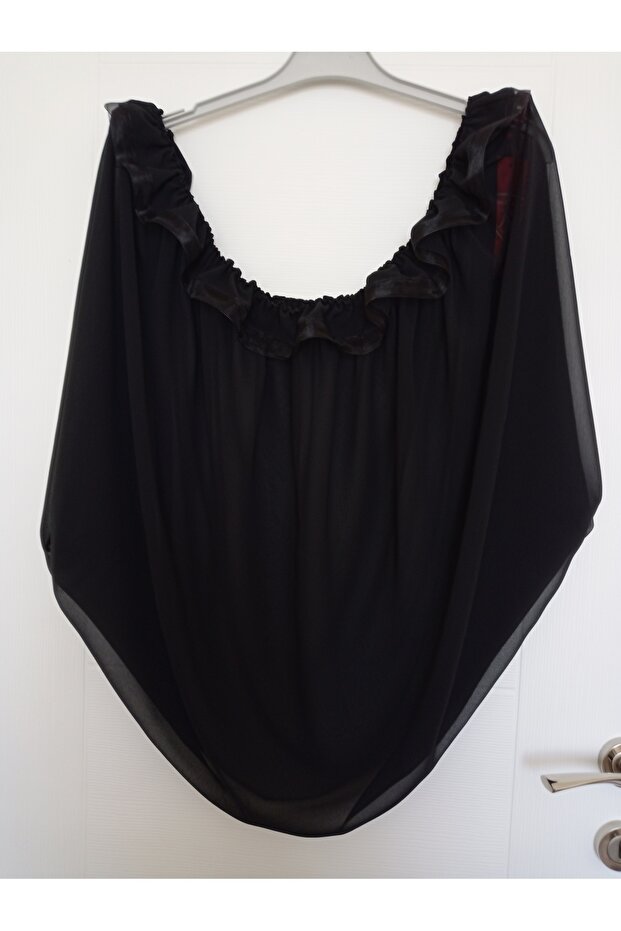 Cage Tulle - Black Multi Chiffon Tulle with a Circumference of 4XL 230 Cm, Suitable for Parrot Cages.