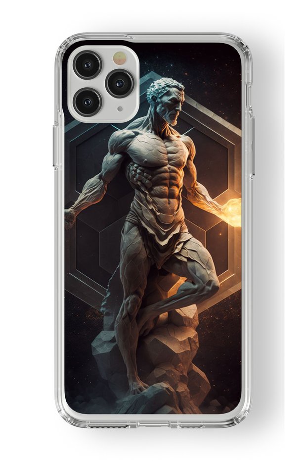 حافظة شفافة مطبوعة بتصميم تمثال بروميثيوس متوافقة مع هاتف Iphone 11 Pro Max