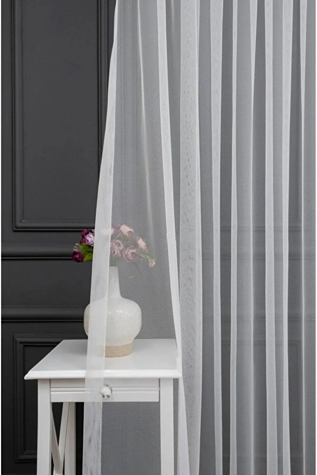 Grek Modern Tulle Curtain Is 1/2.5 Pleated, with a Skirt with Pleats (Normal Medium Pleats)