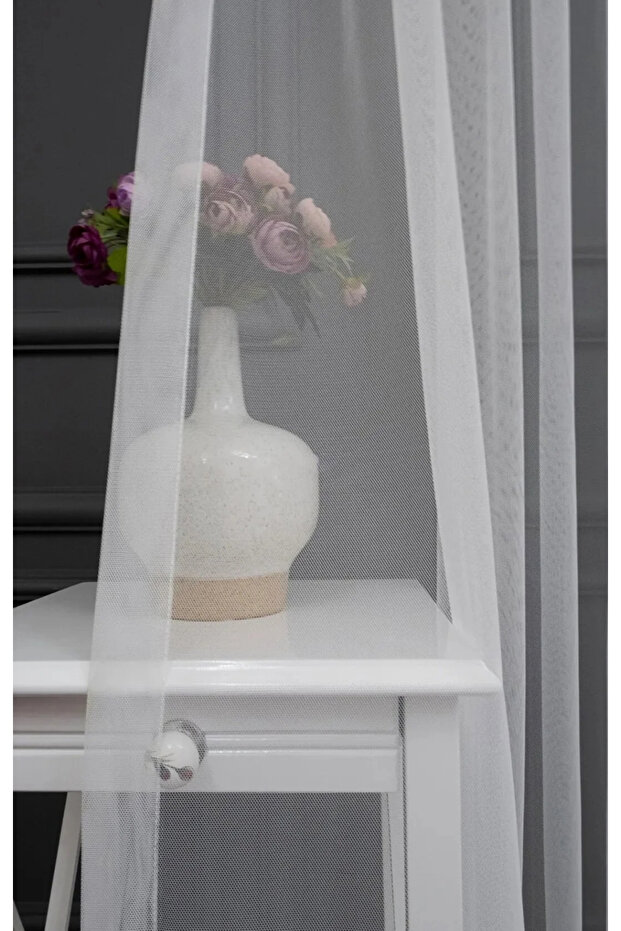 Grek Modern Tulle Curtain with 1/2 Pleats, Skirt with Pleats (Sparse Pleats)