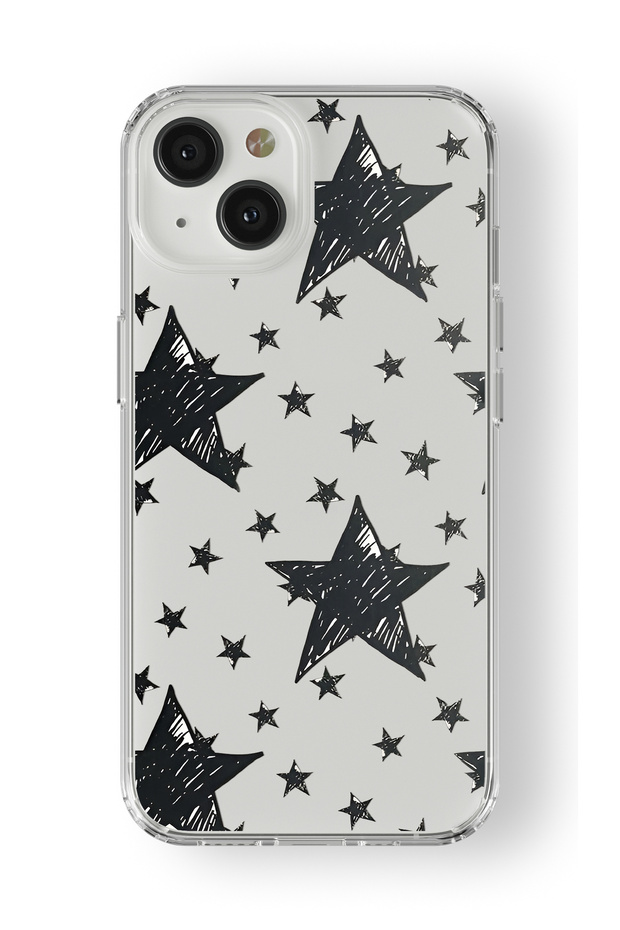 iPhone 13 Compatible Star Design Printed Transparent Case - 1