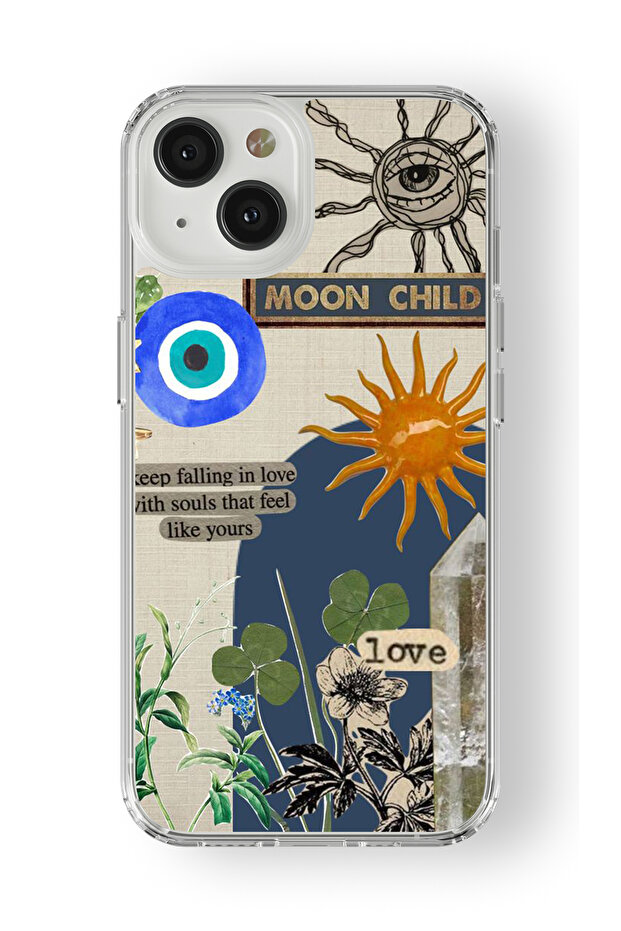 حافظة شفافة مطبوعة بتصميم Moon Child متوافقة مع هاتف Iphone 14 - 1