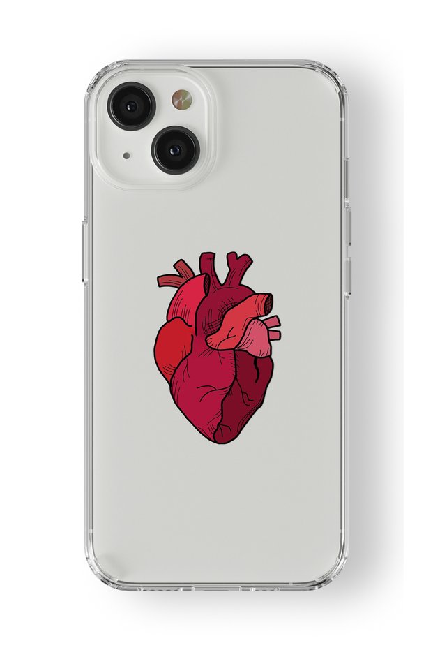 حافظة شفافة مطبوعة بتصميم قلب متوافقة مع هاتف iPhone 13 Mini