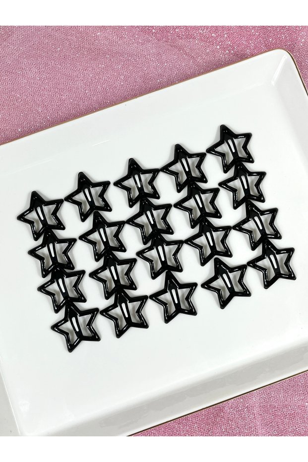 Star- Snap-Fastened Hair Clip Set, 20 Pieces