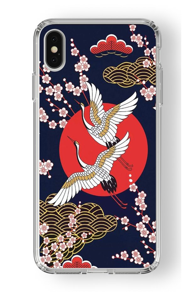 iPhone XS Max Compatible Stork Design Printed Transparent Case